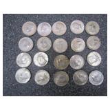 20-Kennedy Silver Half Dollars 40%