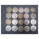 20-Kennedy Silver Half Dollars 40%