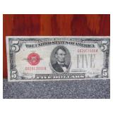 Series of 1928D 5 Dollar US Note Red Seal