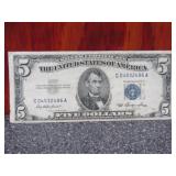 Seriies of 1953 5Dollar US Note Silver Certificate