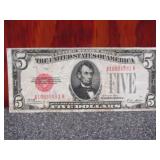 Series of 1928 5 Dollar US Note Red Seal