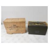 PMC Small Arms Wood Ammo Box 12.5x5x9.5 & Metal Am