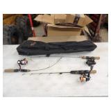 Croxton Pond Rod/Tackle Bag w/3-Ice Fishing Rods