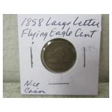 1858 Large Letter Flying Eagle Cent