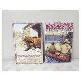 Winchester .401 Tin Sign 8x12,Winchester Fishing