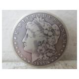 1891-CC Silver Morgan Dollar, Carson City