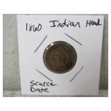 1860 Indian Head One Cent Scarce Date