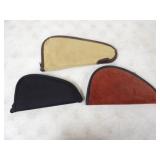 3 Padded Pistol Cases, 14in, 12in, and 11in.