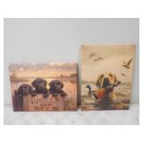 Yellow Lab Bird Dog Whiskey Canvas Print 11.75wx15