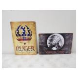 Savage Arms Tin Sign 12x7.75,Ruger Tin Sign 8x12