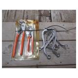 2 Pliers, 8 Bent Neck Wrenches 3/8-11/16