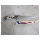 7 1/2in. Blade Bald Eagle Knife w/Sheath