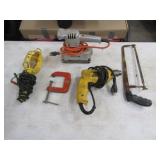 Dewalt D21002 3/8in. Drill, Hack Saw, C Clamps, &