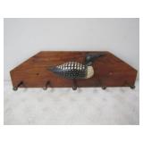 LL Bean Loon Coat hanger w/5 Hooks 28x8.5in.