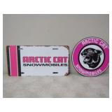 12x6 Arctic Cat Tin Sign, 8in. Round AC Tin Sign