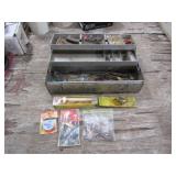 Metal Tackle Box w/Assorted Tackle/Items, 22in W