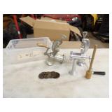 2-Meat Grinders w/Accessories & Tote