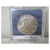 1953 Silver Franklin Half Dollar Grade MS64
