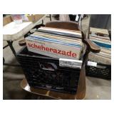 Approx 47 Records w/Milk Crate