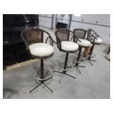 4 Rattan High Bar Stools, Seat is 31in High