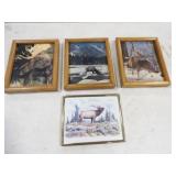 Moose Framed Pic 9x11 & Caribou Framed Pic 9x11