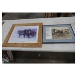 3-Horse w/Trailer 25wx20.5H & Cutting Grass w/Hors