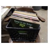Approx 46 Records w/Milk Crate