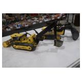 Tonka Track Hoe w/Loader & Dozer w/Loader