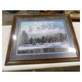 Home Interiors Winter Mountain Print 31.5Wx25inT