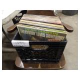 Approx 55 Records w/Milk Crate
