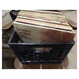 Approx 54 Records w/Milk Crate