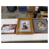 Fox w/Cubs Portrait 17x17, Black Lab Holding Pheas