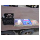 Approx 50 Records w/Milk Crate