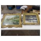 Deer Being Chased Print 27inWx23inT, &