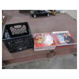 Approx 35 Records w/Milk Crate