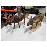 2-Plastic Moose Figurines