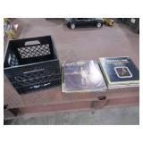Approx 30 Records w/Milk Crate