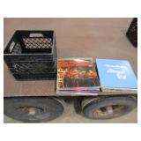 Approx 43 Records w/Milk Crate