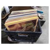 Approx 43 Records w/Milk Crate