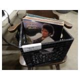 Approx 13 Records w/Milk Crate