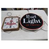 Pearl Light Sign & Old Milwaukee Sign