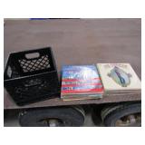 Approx 49 Records w/Milk Crate