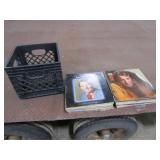 Approx 50 Records w/Milk Crate