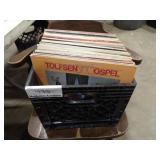 Approx 60 Records w/Milk Crate