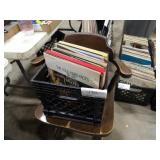 Approx 40 Records w/Milk Crate