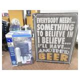 4pc Travel Mug Set, "Another Beer" Sign 12inWx16T