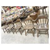 5 Wood Dining Room Chairs, Seat is 17in. High