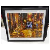 Down Town City Oil Painting Print, 25.5inWx21.5inT