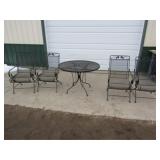42in. Metal Outdoor Table w/4 Chairs