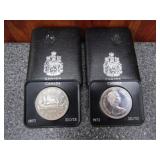 2-1972 Canada 50% Silver Dollars, .75oz Total